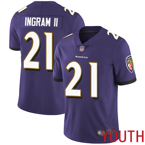 Baltimore Ravens Limited Purple Youth Mark Ingram II Home Jersey NFL Football 21 Vapor Untouchable